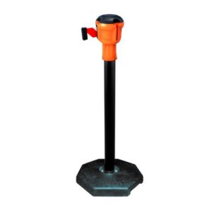 Statīvs (melns RAL 9005) ar izvelkamu lentu plastmasas korpusā un gumijas pamatni (h=1035mm), 9m lenta [SOR]