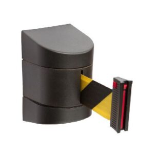 Izvelkama lenta (melns korpuss) ar stiprinājumu, 5m dzeltenmelna [SOR]