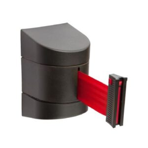 Izvelkama lenta (melns korpuss) ar stiprinājumu, 5m sarkana [SOR]