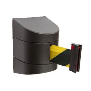 Izvelkama lenta (melns korpuss) ar stiprinājumu, 7.7m dzeltenmelna lenta [SOR]