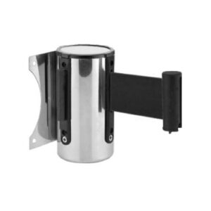 Izvelkama lenta (metāla korpuss) ar stiprinājumu, 4.5m melna lenta [SOR]