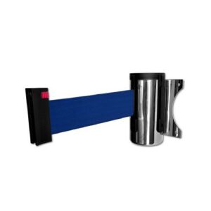 Izvelkama lenta (nerūsējošā tērauda korpuss) ar stiprinājumu, 3m tumši zila lenta [SOR]