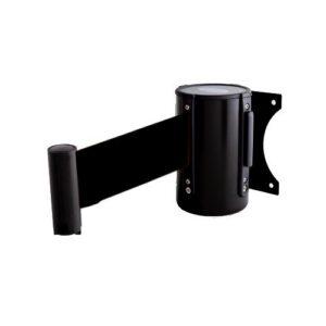 Izvelkama lenta (melns metāla korpuss) ar stiprinājumu, 4.5m melna lenta [SOR]