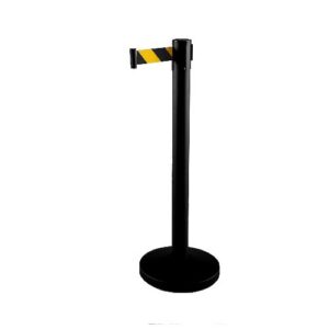 Statīvs (RAL 9005) ar izvelkamu lentu (h=910mm), 2.7m divkrāsu lenta [SOR]