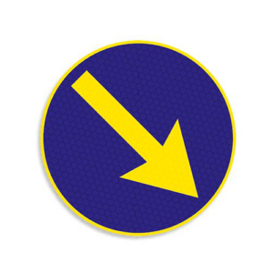 Finiera ceļa zīme Nr.410/411 Šķērsli apbraukt pa labo/kreiso pusi, d. 600mm, 1. atstarošanas klase