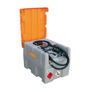 Mobilā dīzeļdegvielas uzpildes un uzglabāšanas tvertne DT MOBIL EASY (sertificēta), 200l ar 24V elektrisko sūkni (ar veramu vāku)