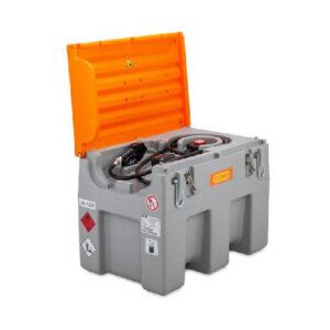 Mobilā dīzeļdegvielas uzpildes un uzglabāšanas tvertne DT MOBIL EASY (sertificēta), 600l ar 4Ah akumulatoru (ar veramu vāku)