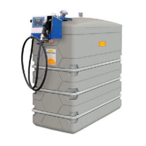 Stacionārā dīzeļdegvielas uzpildes un uzglabāšanas tvertne ārai CUBE Slimline 2000L (dubultsienu) ar 230V elektrisko sūkni