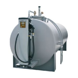 Stacionārā dīzeļdegvielas uzpildes un uzglabāšanas tvertne ar kronšteinu, 7500L (dubultsienu, tērauda), d=1600mm (4400x1750x2250mm)