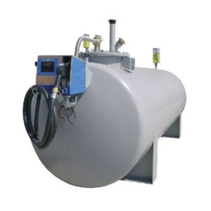 Stacionārā dīzeļdegvielas uzpildes un uzglabāšanas tvertne ar elektrisko sūkni, 5000L (dubultsienu, tērauda), d=1250mm (4750x1300x1900mm)