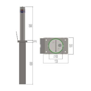 Izņemams stabs, d=80mm, h=500mm (nerūsējošā tērauda, matēta apdare, 2.5mm) [MAC]