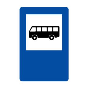 Norādījuma zīme Nr.541/Autobusa un trolejbusa pietura (ar uzrakstu), 600x900mm, 2. atstarošanas klase