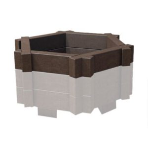 Pārstrādātas plastmasas puķu poda (sešstūra) paaugstinājums 1390x780x120mm [HA]