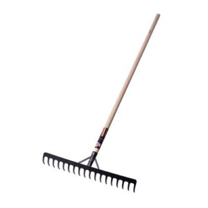 Grābeklis ar lakotu koka kātu (rūdīts; pastiprināts; 18 zari), 1360x490mm [VE]