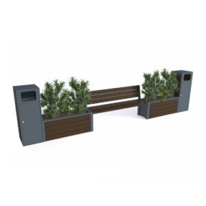 Komplekts ar soliņu, 2 puķu podiem un 2 atkritumu tvertnēm (l=5380mm) [KRO]