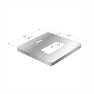 Nerūsējošā tērauda vāks ar atkritumu tvertnes atverēm (460x460mm)