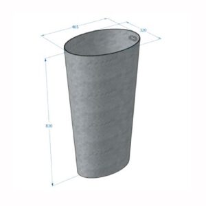 Nerūsējošā tērauda grozs (ieliktnis) betona atkritumu tvertnēm, ovāls (70L)