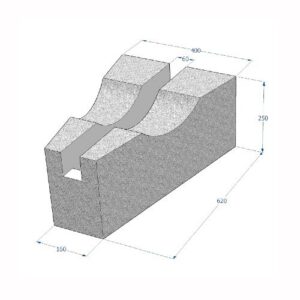 Velosipēdu statīva modulis (betona), 620x400x250mm