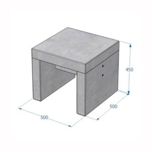 Betona soliņš (gluda betona), 500x500x450mm