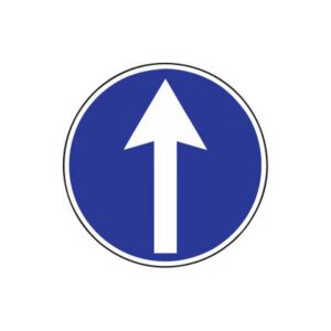 Rīkojuma zīme Nr.401/Braukt taisni, d.900mm, 1. atstarošanas klase