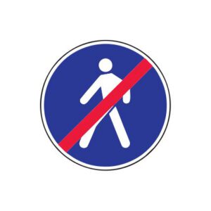 Rīkojuma zīme Nr.416/Gājēju ceļa beigas, d.900mm, 2. atstarošanas klase