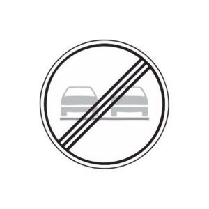 Aizlieguma zīme Nr.320/Apdzīšanas aizliegums beidzas, d.900mm, 2. atstarošanas klase