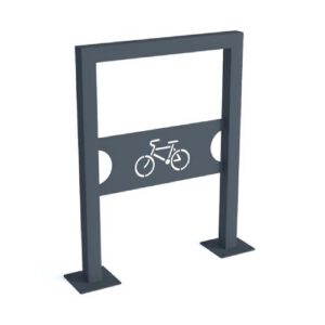 Velosipēdu statīvs U-BIKE (U-profila) ar lāzera izgrieztu logotipu vai simbolu (pēc pasūtījuma), 600x800mm (cinkots) [KRO]