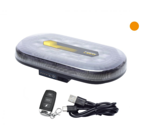 LED zemā profila bākuguns (326mm) ar pulti (lādējama), 48 LED