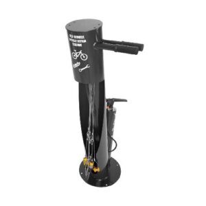 Velosipēdu remonta stacijas pamata modulis ar rokturi labajā pusē (cinkots un krāsots RAL tonī)