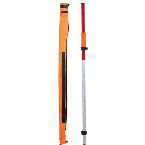 Izbīdāma 2.53m alumīnija mērlata ar skrūvi, lāzera staru uztvērējam + soma + universālais adapteris