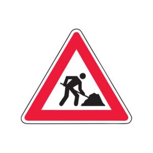 Magnētiska brīdinājuma zīme Nr.118/Uz ceļa strādā, 350x350x350mm, 1. atstarošanas klase