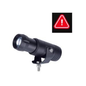 LED darba lukturis (drošības gaisma) ar projicējošu sarkanu brīdinājuma zīmi [!], 15W