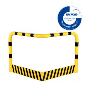 Metāla stūru aizsargbarjera ar aizsargplāksni apakšā (cinkota un krāsota), 1200x1000mm [DAN]