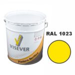 Akrila krāsa ceļu marķēšanai VISACRYL, dzeltena (RAL 1023), 27kg spainis [VIS]