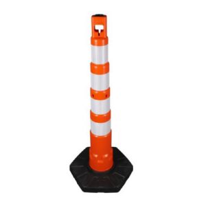 Plastmasas ķēdes stabiņš GigaMax ar gumijas pamatni, h=1200mm (oranžs) [TEM]