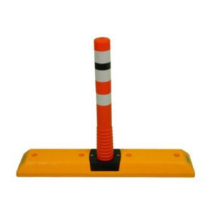 PVC automašīnu atdure jeb parkošanās barjera (1000x200mm) ar poliuretāna stabiņu (oranžu), h=765mm [TEM]