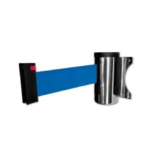 Izvelkama lenta (nerūsējošā tērauda korpuss) ar stiprinājumu, 3.6m zila lenta [SOR]