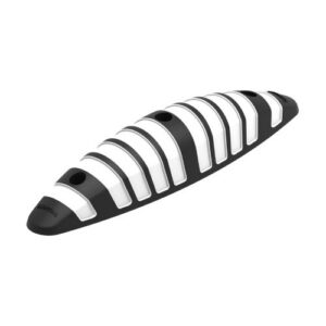 Velo celiņu atdalošā barjera (PVC), 750x180x80mm, melna ar baltiem atstarojošiem elementiem [SMA]