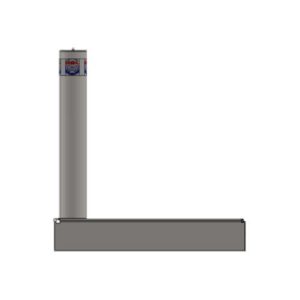 Nolaižams (uz sānu) stabs, d=80mm, h=500mm (nerūsējošā tērauda, matēta apdare, 2.5mm) [MAC]