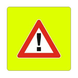 Brīdinājuma zīme Nr.142F/Bīstami, 1200x1200mm ar fluorescējošu rāmi, 3. atst. klase