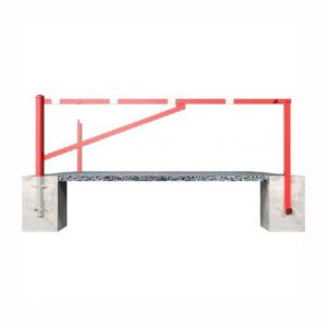 Horizontāli grozāma barjera ar atbalsta stabiem (ar euro-profila cilindra slēdzeni), 3500mm (betonējama) [SCH]