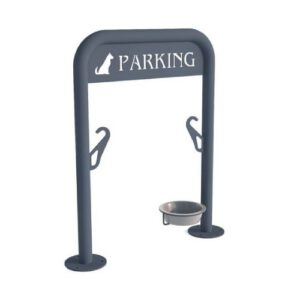 Novietne/statīvs suņiem NS8 ar dzirdinātavu, h=800mm, cinkots [KRO]