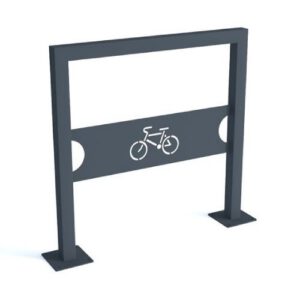 Velosipēdu statīvs U-BIKE (U-profila) ar lāzera izgrieztu logotipu vai simbolu (pēc pasūtījuma), 800x800mm (cinkots) [KRO]