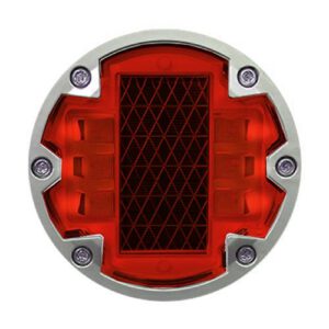 Ceļa atstarotājs ar saules baterijām (sarkans), apaļš, d=143mm, h=50mm [W]
