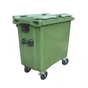 Plastmasas atkritumu konteiners uz 4 riteņiem, 660l
