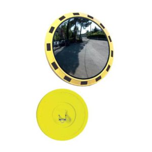 Spogulis ø100 cm, dzeltens/melns