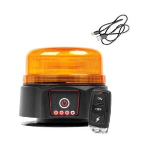 LED bākuguns uz magnēta ar piesūcekni, lādējama, ar vadības pulti (12-24V), R65