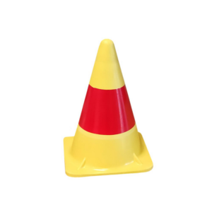 Konuss h=33cm, gumijas, dzeltens ar sarkanu joslu, EUROPA KOBOLD