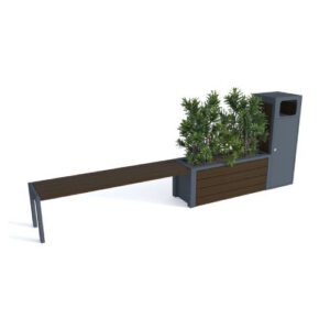 Komplekts ar soliņu, puķu podu un atkritumu tvertni (l=3590mm) [KRO]