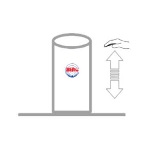 Pusautomātiski paceļams stabs, d=140mm, h=500mm (nerūsējošā tērauda, matēta apdare) [MAC]